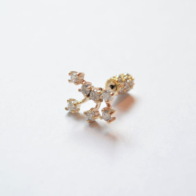 7 cubic zirconia pierce (pave clasp)