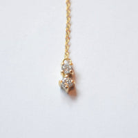 3 cubic zirconia top +2 cubic zirconia clasp pierce