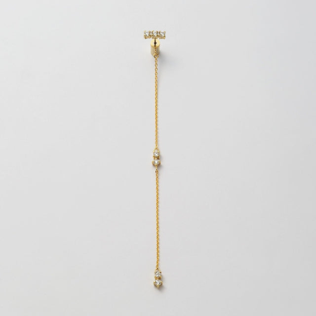 3 cubic zirconia top +5 cubic zirconia clasp pierce