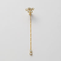 6 cubic zirconia top +2 cubic zirconia clasp pierce