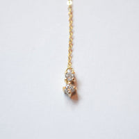 6 cubic zirconia top +2 cubic zirconia clasp pierce