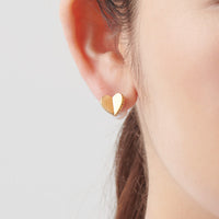 Small heart line stone pierce (gold / cubic zirconia)