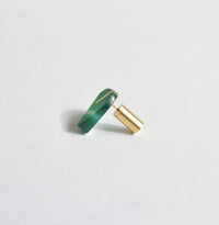 Heart pierced earring (Green agate / K10 post)