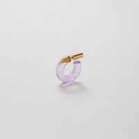 Hoop Pierced earring（Amethyst / K10post）