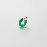 Hoop Pierced earring（Green agate / K10 post）