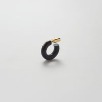 Hoop Pierced earring（Onyx / K10 post）