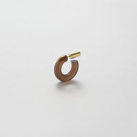Hoop Pierced earring（Smoky quartz/ K10 post）