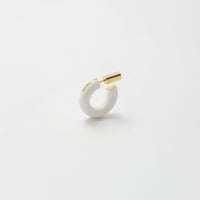 Hoop Pierced earring（White Chalcedony / K10 post）