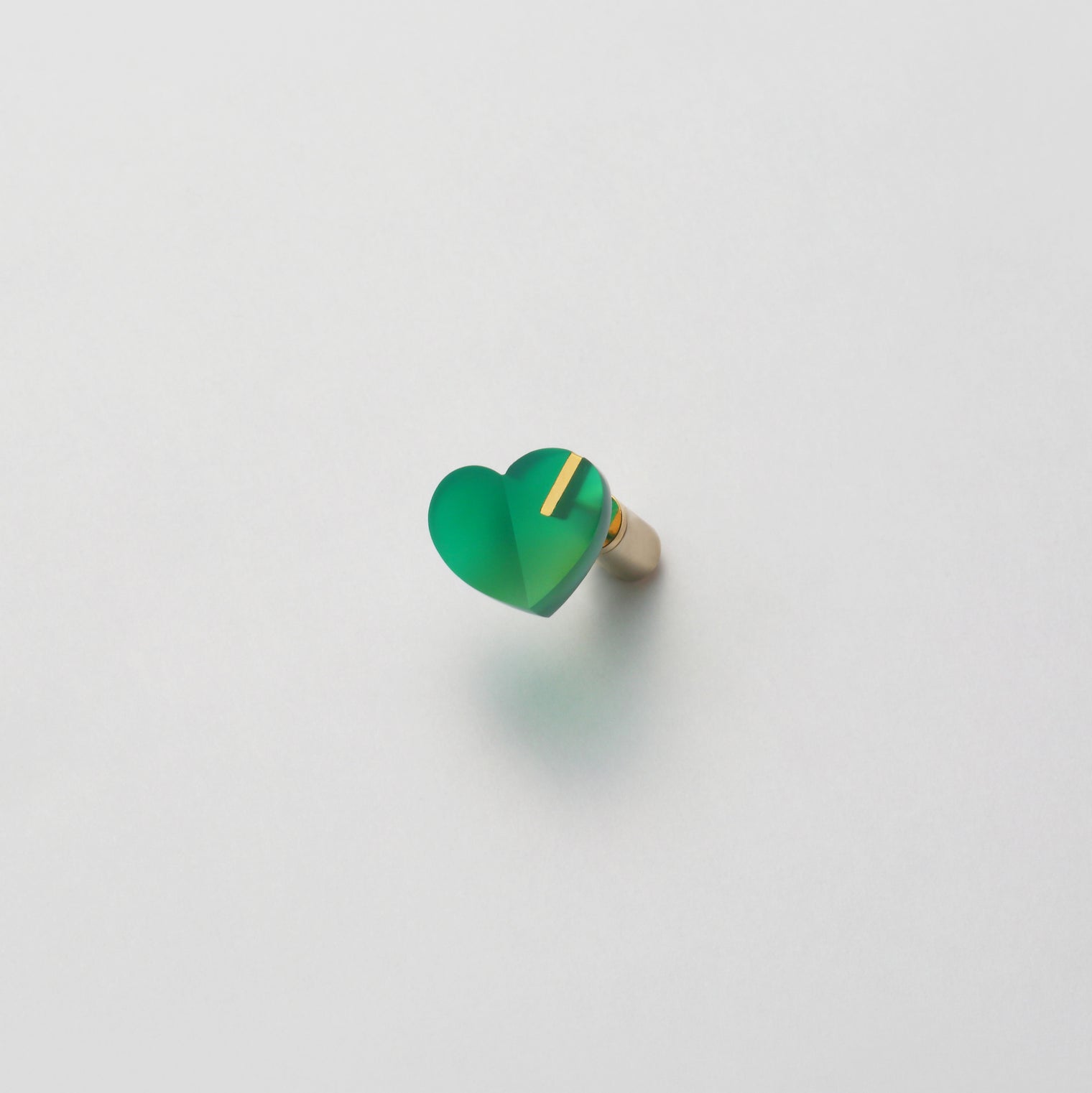 mini Heart pierced earring (Green agate / K10 post)