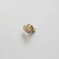 mini Heart pierced earring （Smoky quartz/ K10 post）