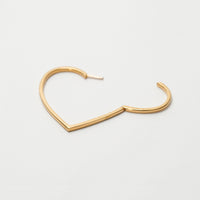 Hoop heart pierced earring ( large / gold)