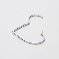 Hoop heart pierced earring ( large / silver ) 　