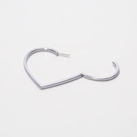 Hoop heart pierced earring ( large / silver ) 　