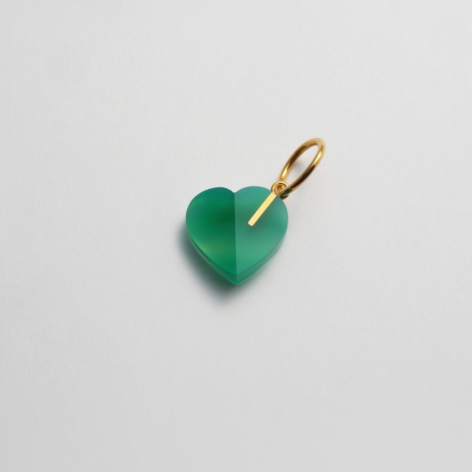 Heart charm (Green agate)