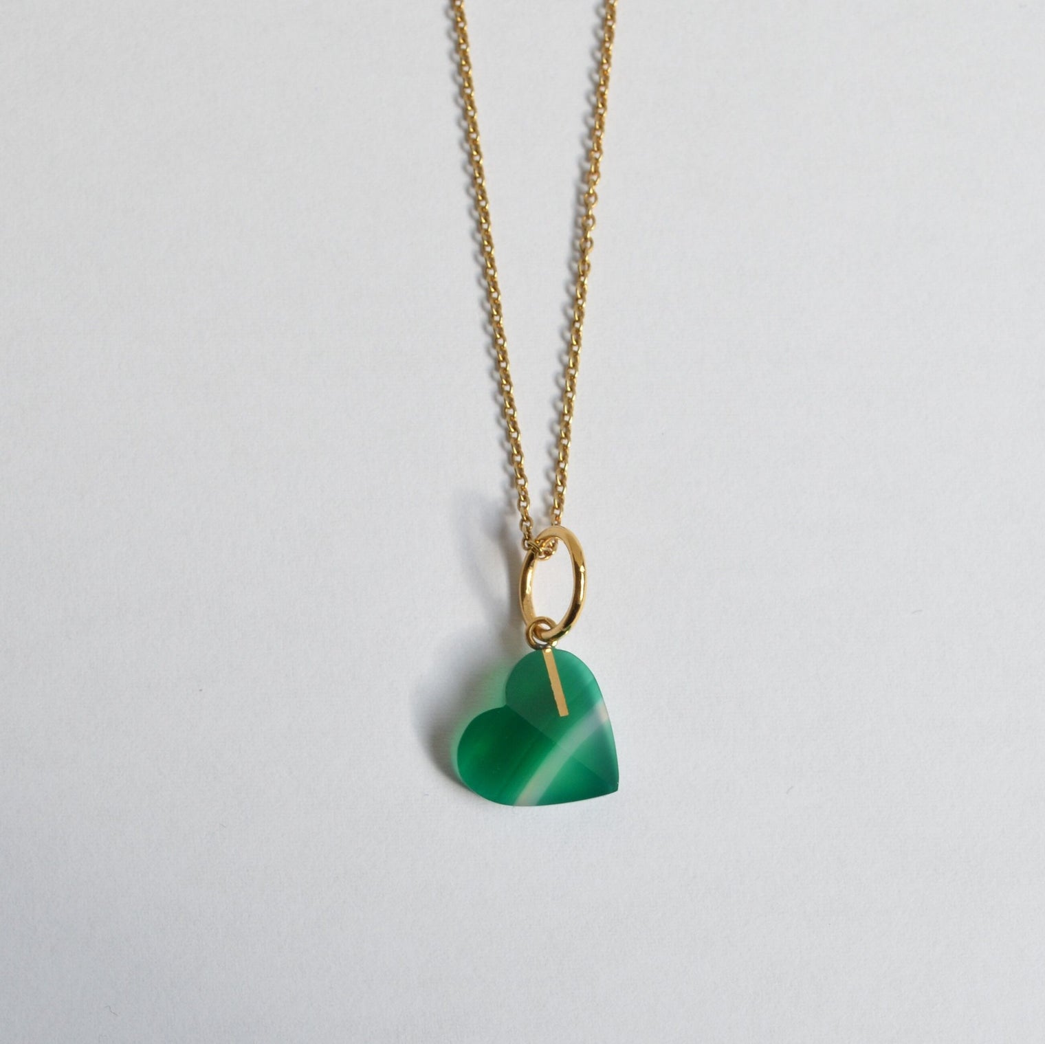 Heart charm (Green agate)
