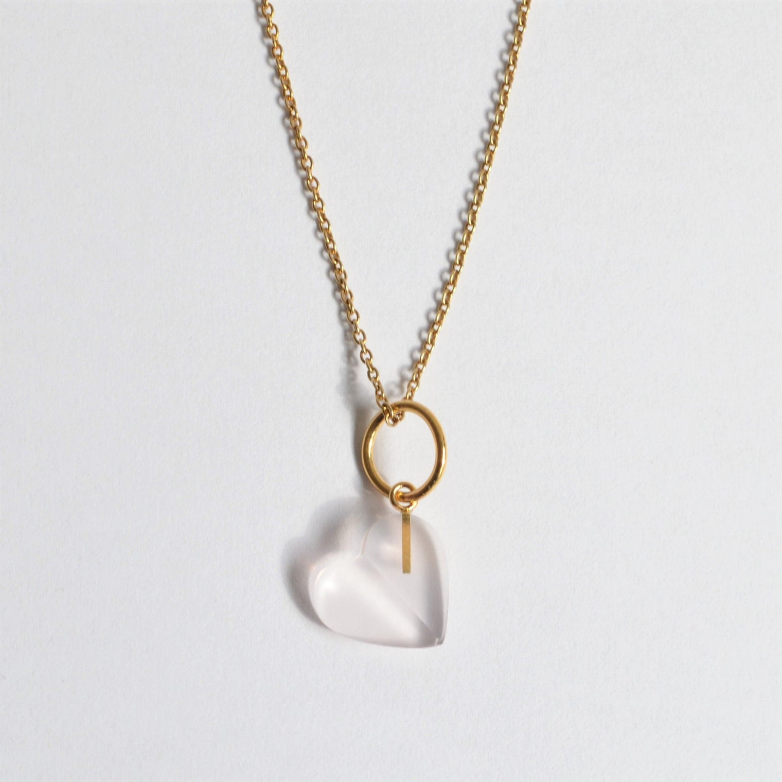 Heart charm (Rose quartz)