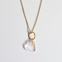 Heart charm (Rose quartz)