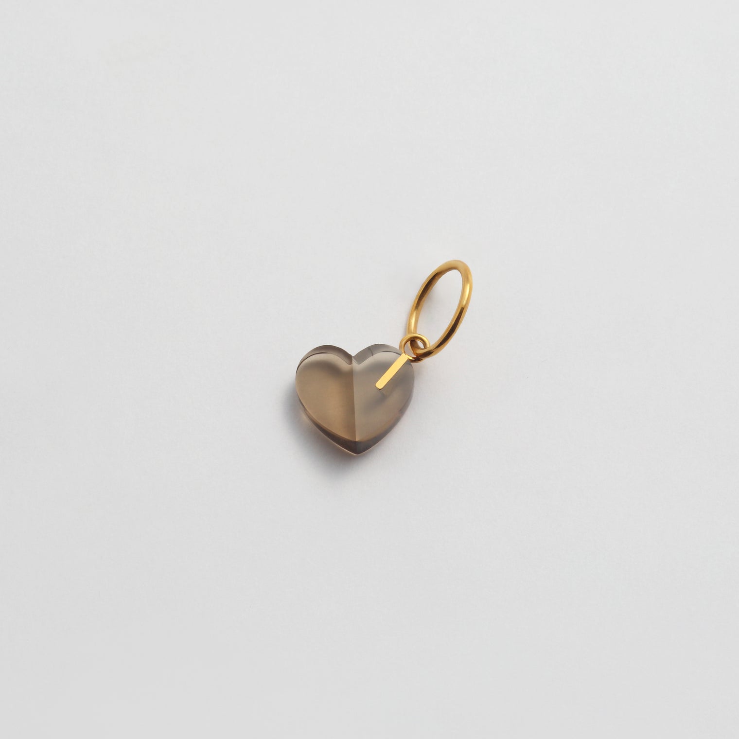 mini Heart charm ( Smoky quartz）