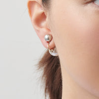 basic pearl rivets earring(light gray / white)