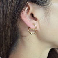 double hoop earring (gold / silver)