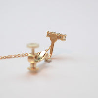 3 cubic zirconia top +5 cubic zirconia earring