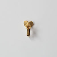 Small heart line stone earring (gold)