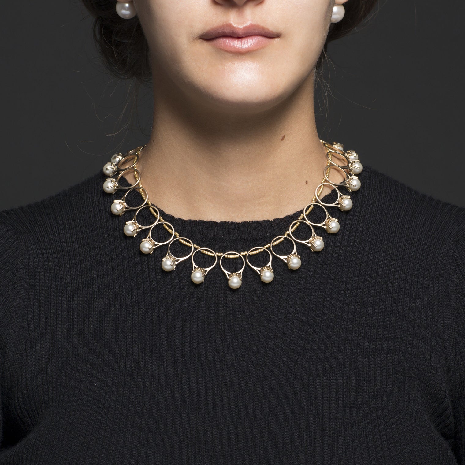 ring motif necklace (gold)