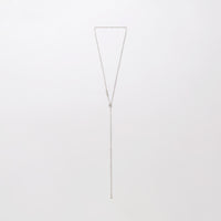 Basic chain long necklace (silver / thin / triangle)