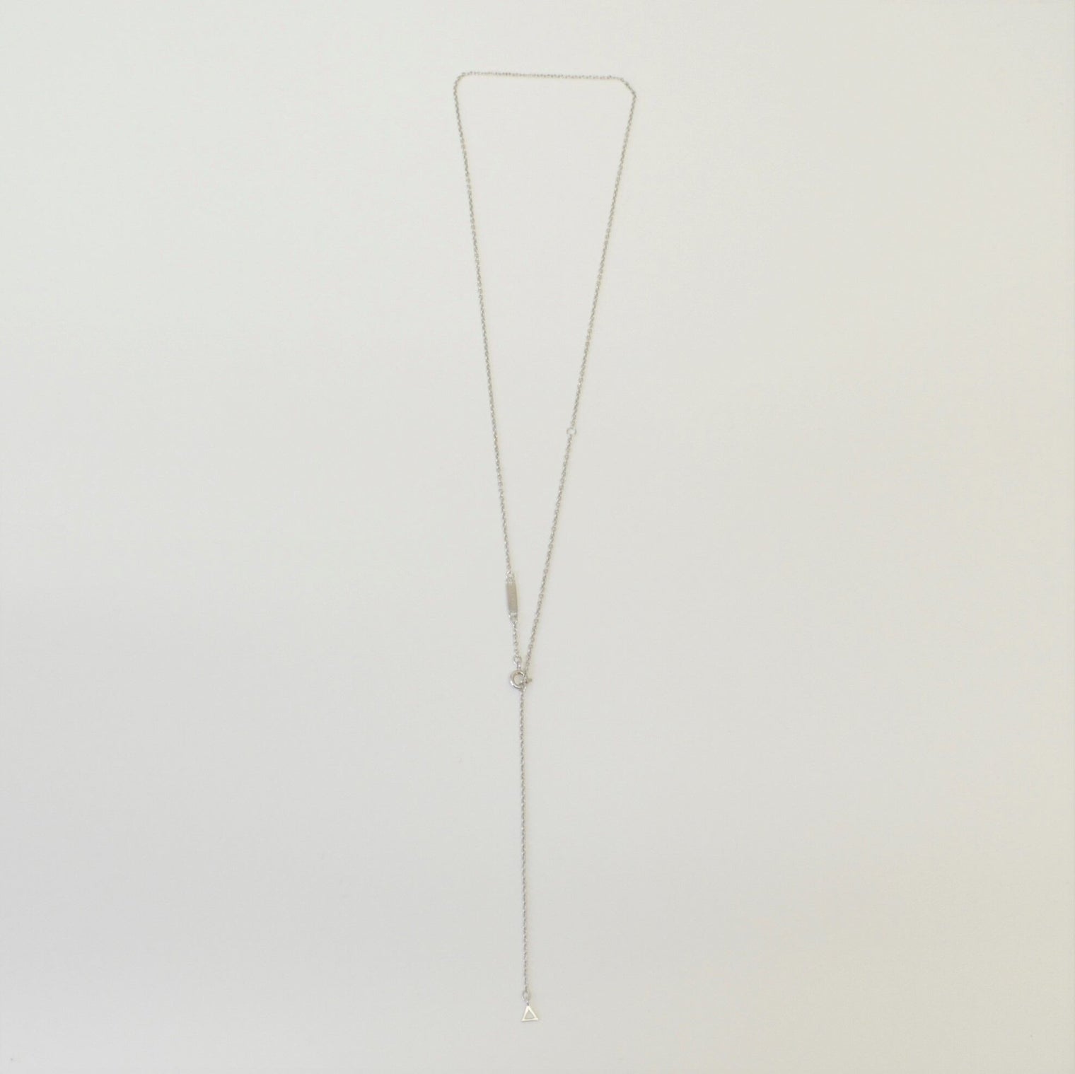 Basic chain long necklace (silver / thin / triangle)