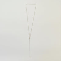 Basic chain long necklace (silver / thin / triangle)