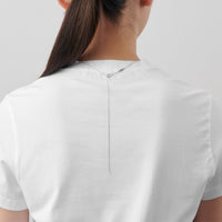 Basic chain long necklace (silver / thin / triangle)