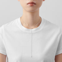 Basic chain long necklace (silver / thin / triangle)