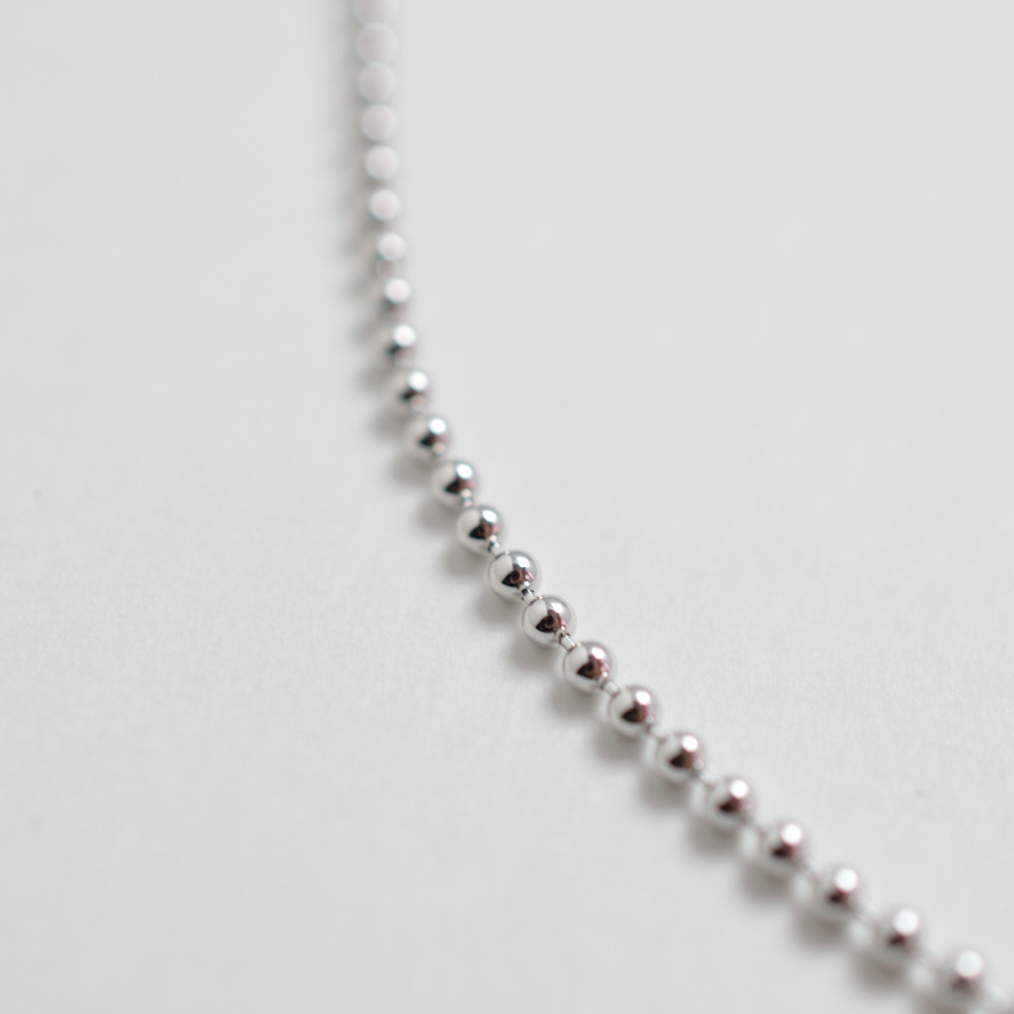 2mm long ball chain necklace (silver / 80cm)