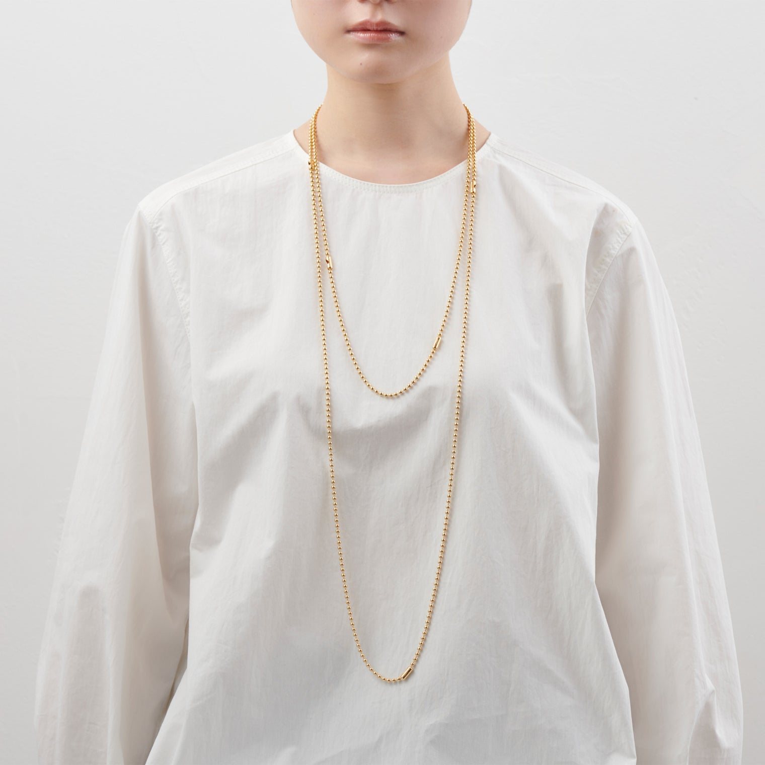 3.5mm long ball chain necklace (gold / 180cm)