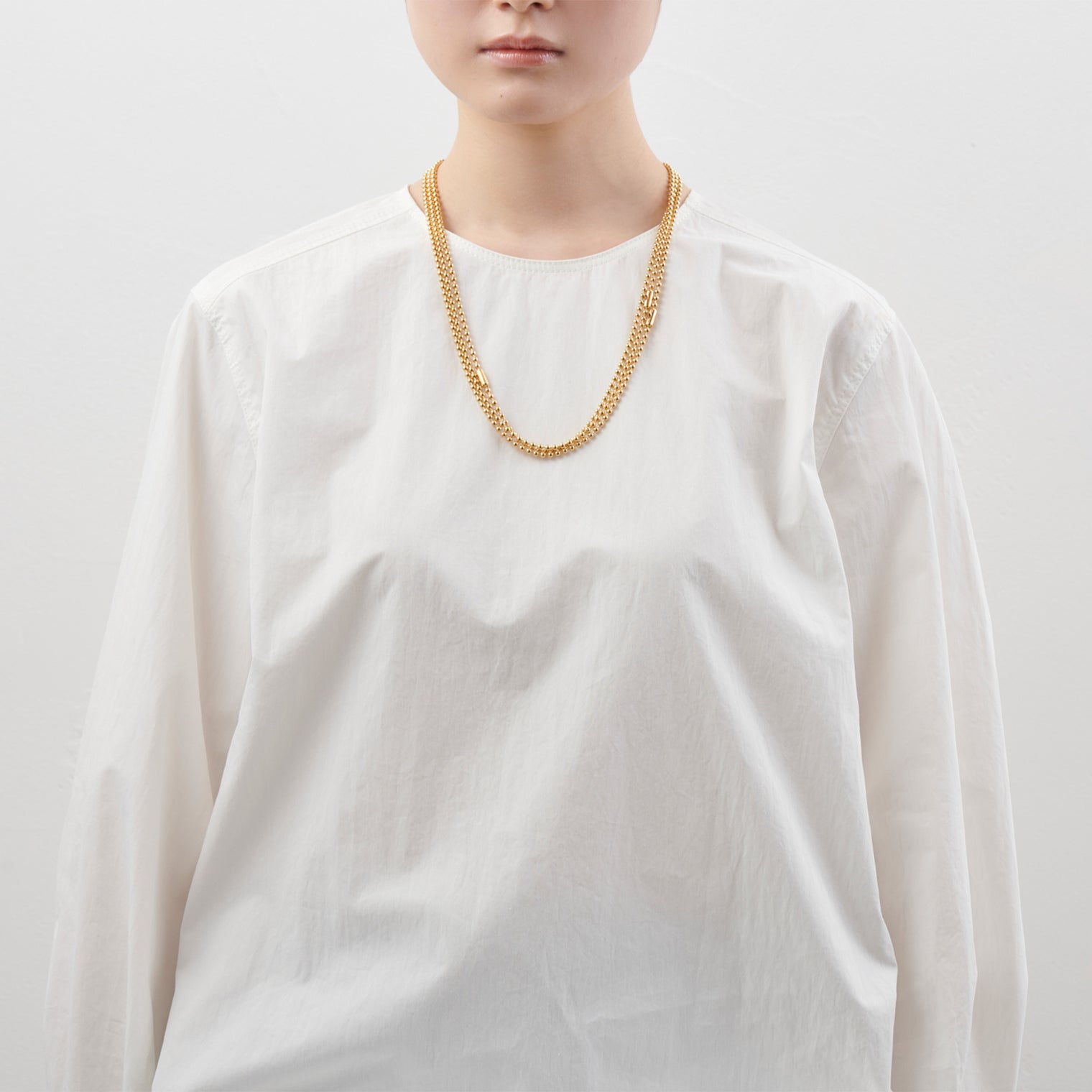 3.5mm long ball chain necklace (gold / 180cm)