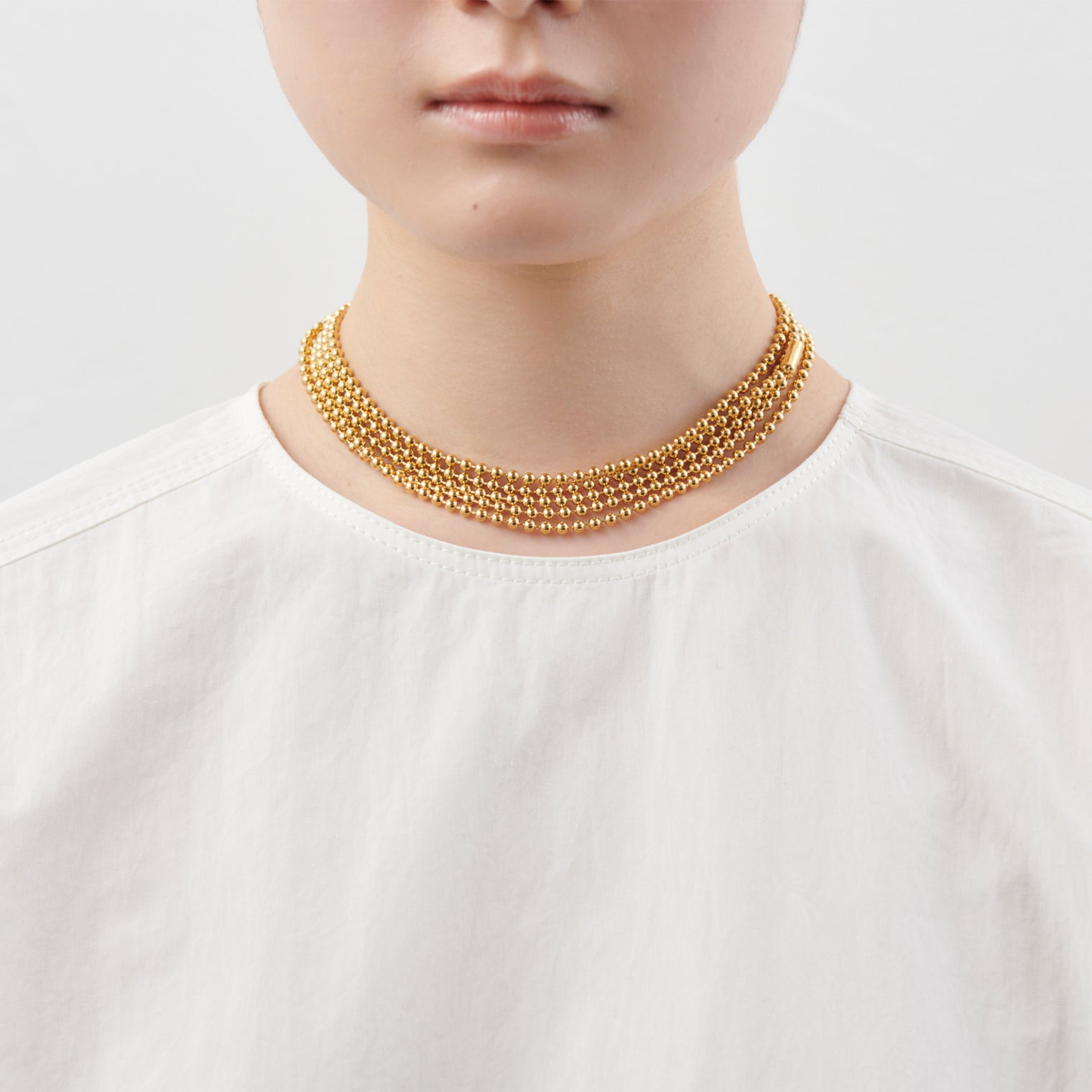 3.5mm long ball chain necklace (gold / 180cm)