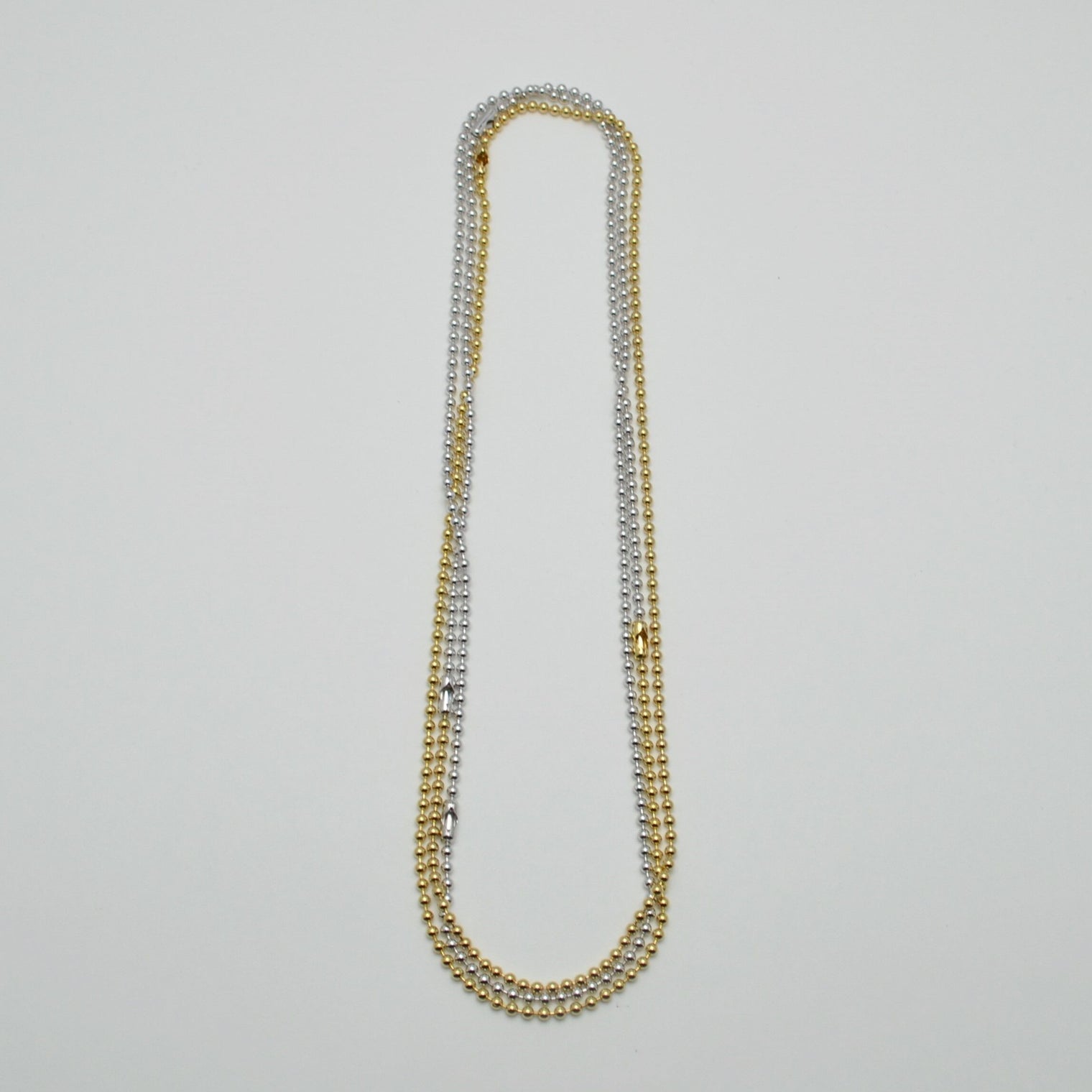 3.5mm long ball chain necklace (silver / gold / 180cm)