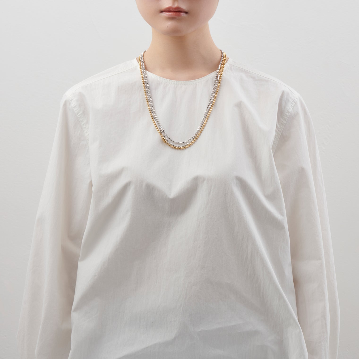 3.5mm long ball chain necklace (silver / gold / 180cm)