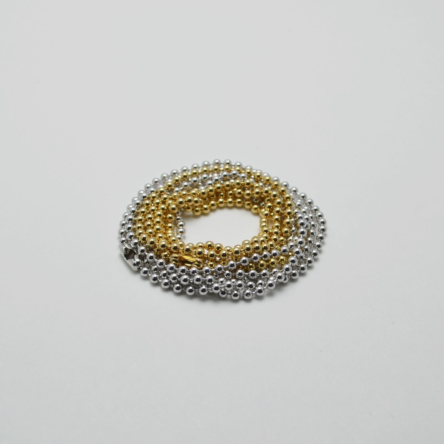 3.5mm long ball chain necklace (silver / gold / 180cm)