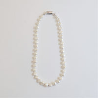 LIMITED COLLECTION 【Baroque pearl ball chain necklace (small / flat)】