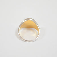 bicolor signet ring (vertical / gold / silver / silver925)