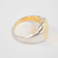 bicolor signet ring (vertical / gold / silver / silver925)