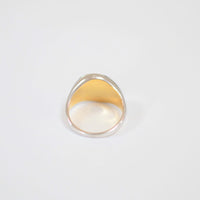 bicolor signet ring (diagonal / gold / silver / silver925)