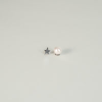Tiny star pierce (Silver) pearl