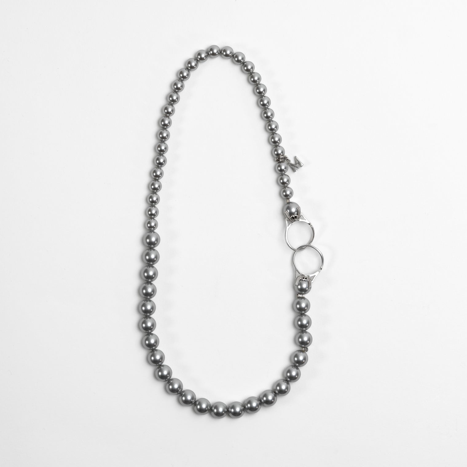 pearl necklace (6mm×8mm light gray pearl / 38cm)