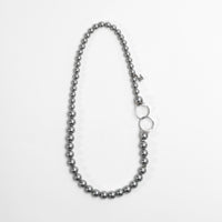 pearl necklace (6mm×8mm light gray pearl / 38cm)