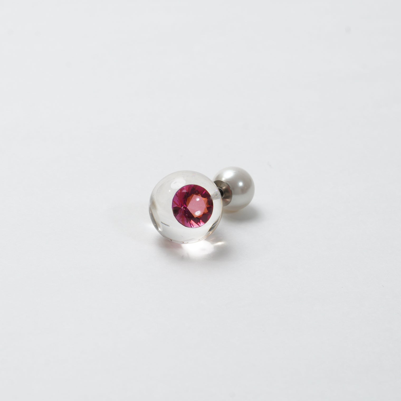 inclusion pierce (cubic zirconia / pink)