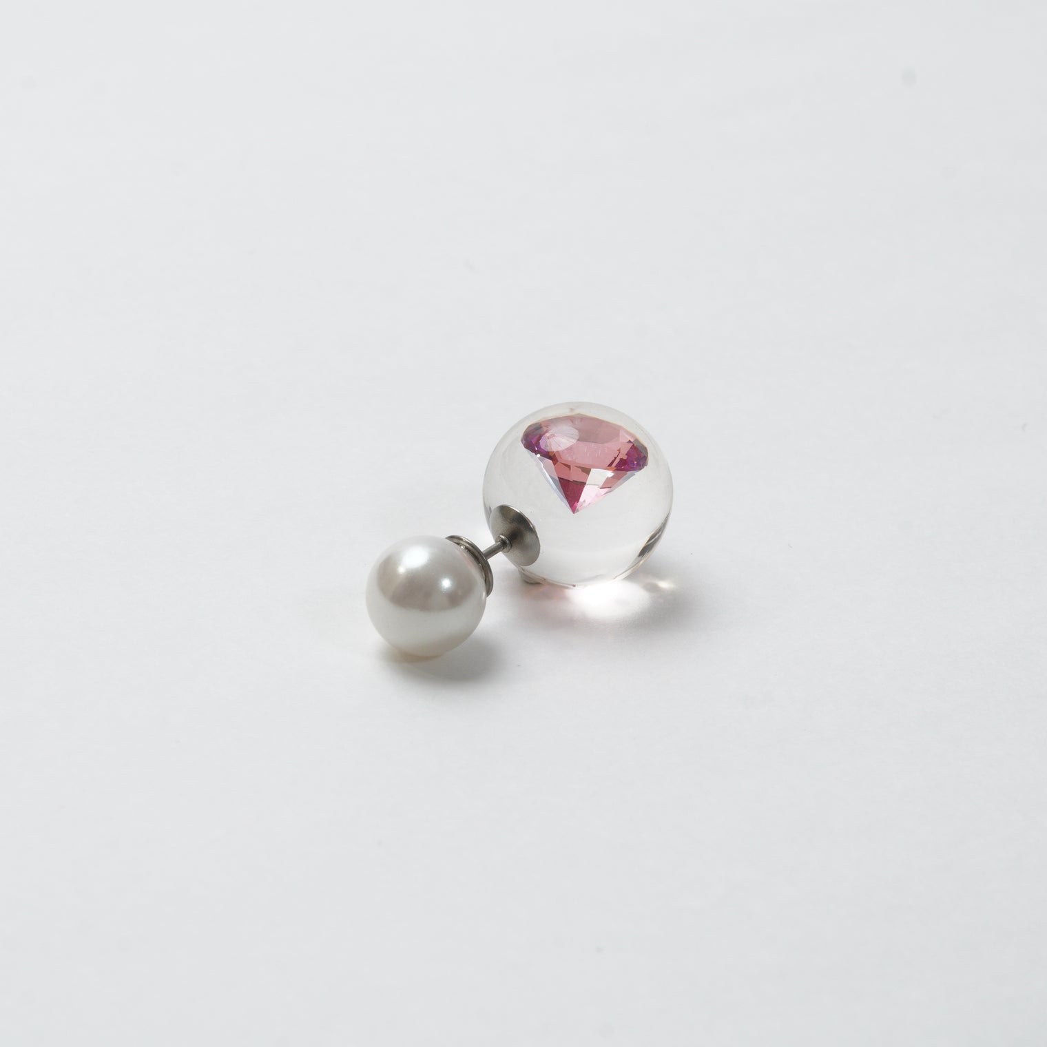 inclusion pierce (cubic zirconia / pink)