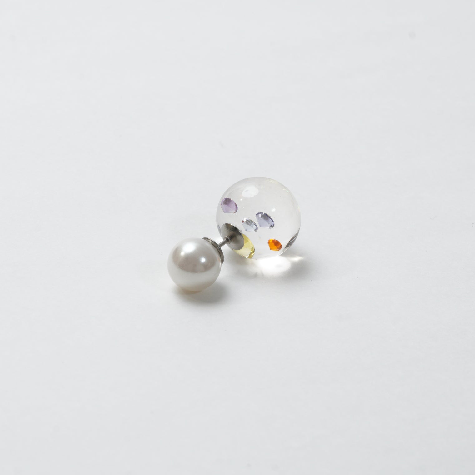 inclusion pierce (5 pieces cubic zirconias / multi violet color)