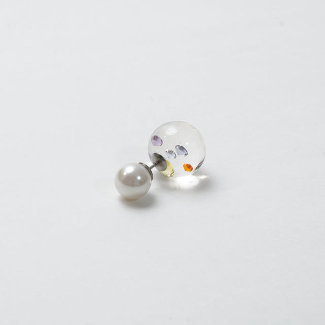 inclusion pierce (5 pieces cubic zirconias / multi violet color)